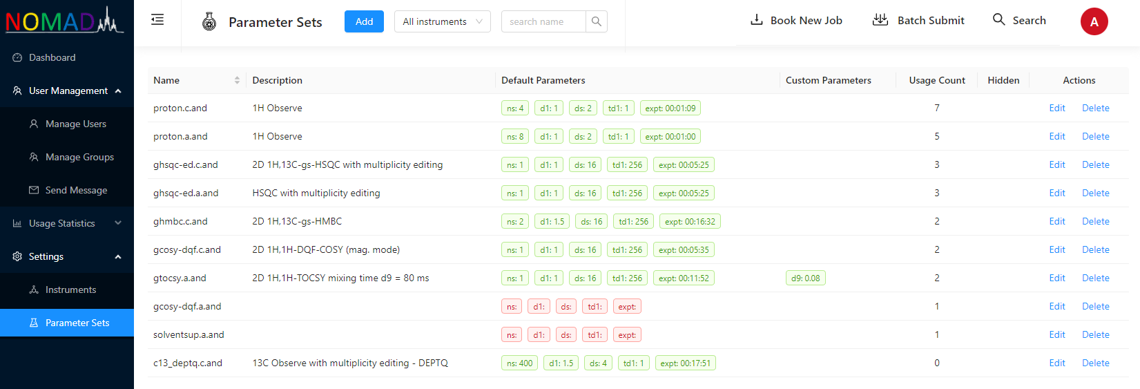 Add Parameter Set